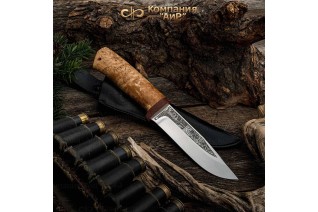 Knife Zlatoust AIR Turist - 95Х18 Karelian birch