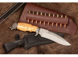 Knife KEAZ Volk - damascus steel/ karelian birch