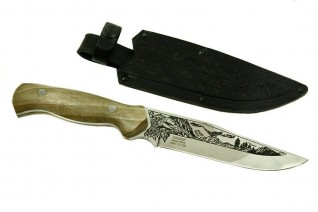 Нож Кизляр Беркут no.2 - AUS-8 (Охотничий травленый мотив)