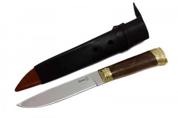 Knife Kizlyar Bichak - polished/nut/brass