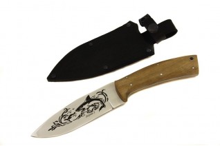Knife Kizlyar Akula 2 - AUS-8  (Hunting etched motif)