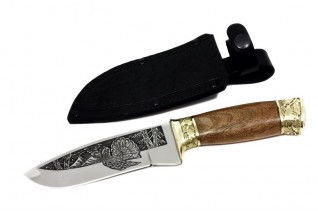 Нож Кизляр Глухарь AUS-8 (Охотничий травленый мотив)