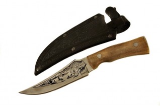 Nůž Kizlyar Klyk 2 - AUS-8 (Lovecký leptaný motiv)