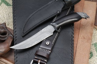 Нож Южная Корона Орел - Дамаск / Граб