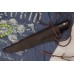 Средний якутский Нож откованный(черный граб,дюраль, синняя вставка) Стальные Бивни