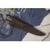 Средний якутский Нож откованный(черный граб,дюраль, синняя вставка) Стальные Бивни