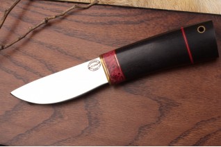Нож Скинер ковка (х12мф,черный граб, корич вставка) Стальные Бивни